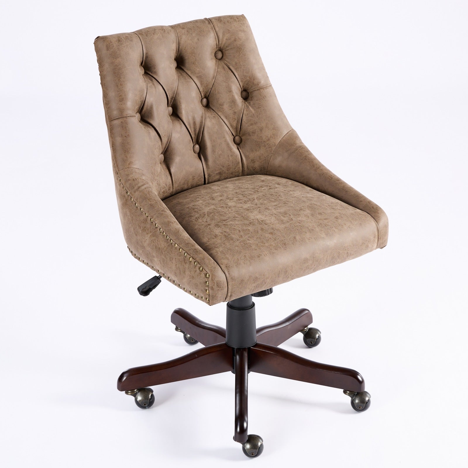 HAOYYE Medieval Retro Style Sheepskin Pattern Fabric Home Office Chair with Lift, Swivel and Recline Functions,Brown color Sturdy Space-Saving Heavy Duty Modern Design Easy Assembly Durable