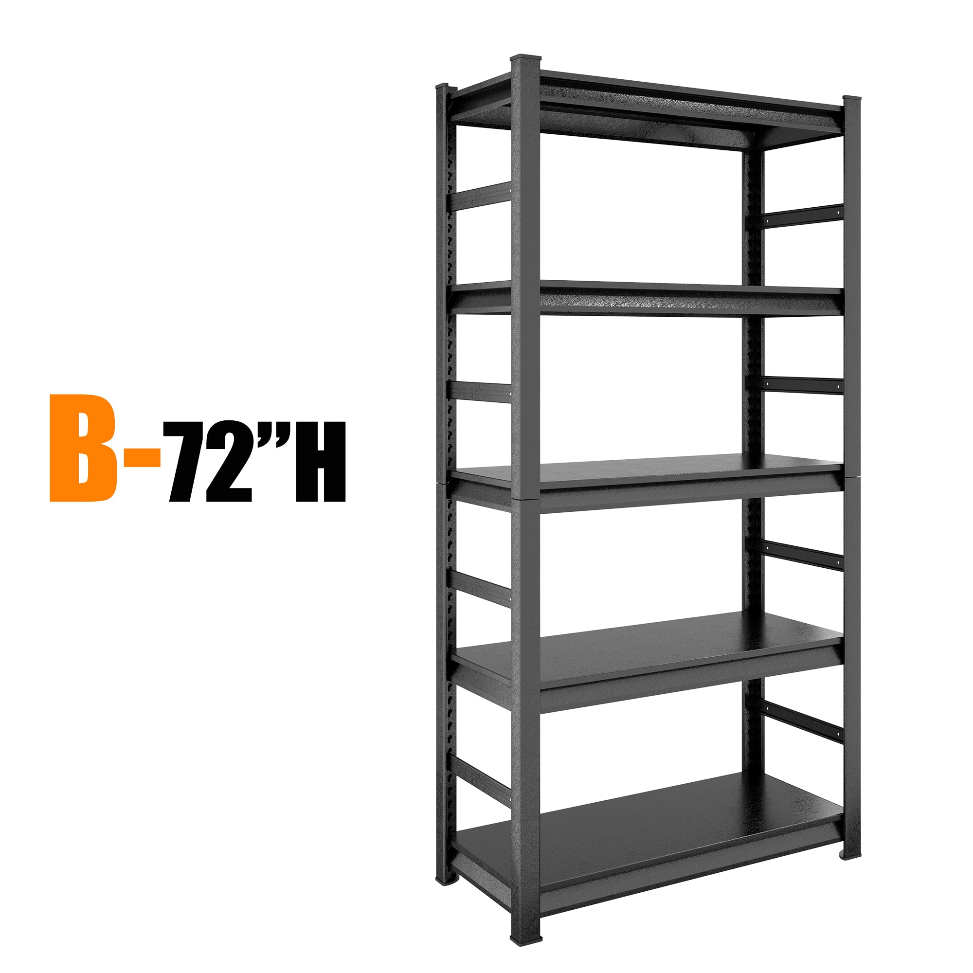 HAOYYE 5-Tier Heavy Duty Metal Storage Shelves, Adjustable Shelving Unit for Kitchen, Garage, Pantry, Office, Sturdy Space-Saving Design, Modern Storage Rack for Home, Dorm Room, and More