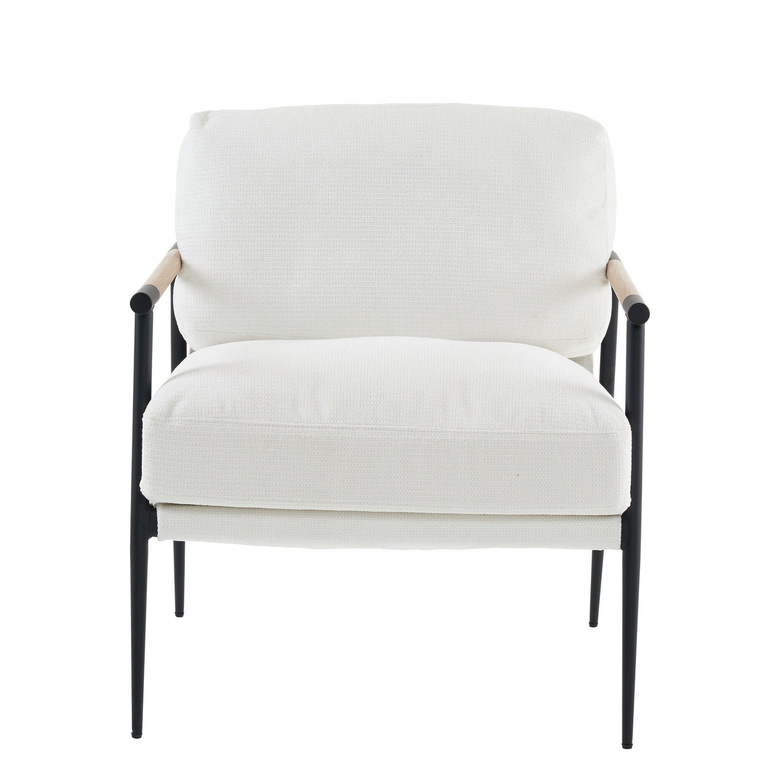 HAOYYE Leisure chair lounge chair velvet White color Sturdy Space-Saving Heavy Duty Modern Design Adults Dorm Room Easy Assembly Bedroom Furniture
