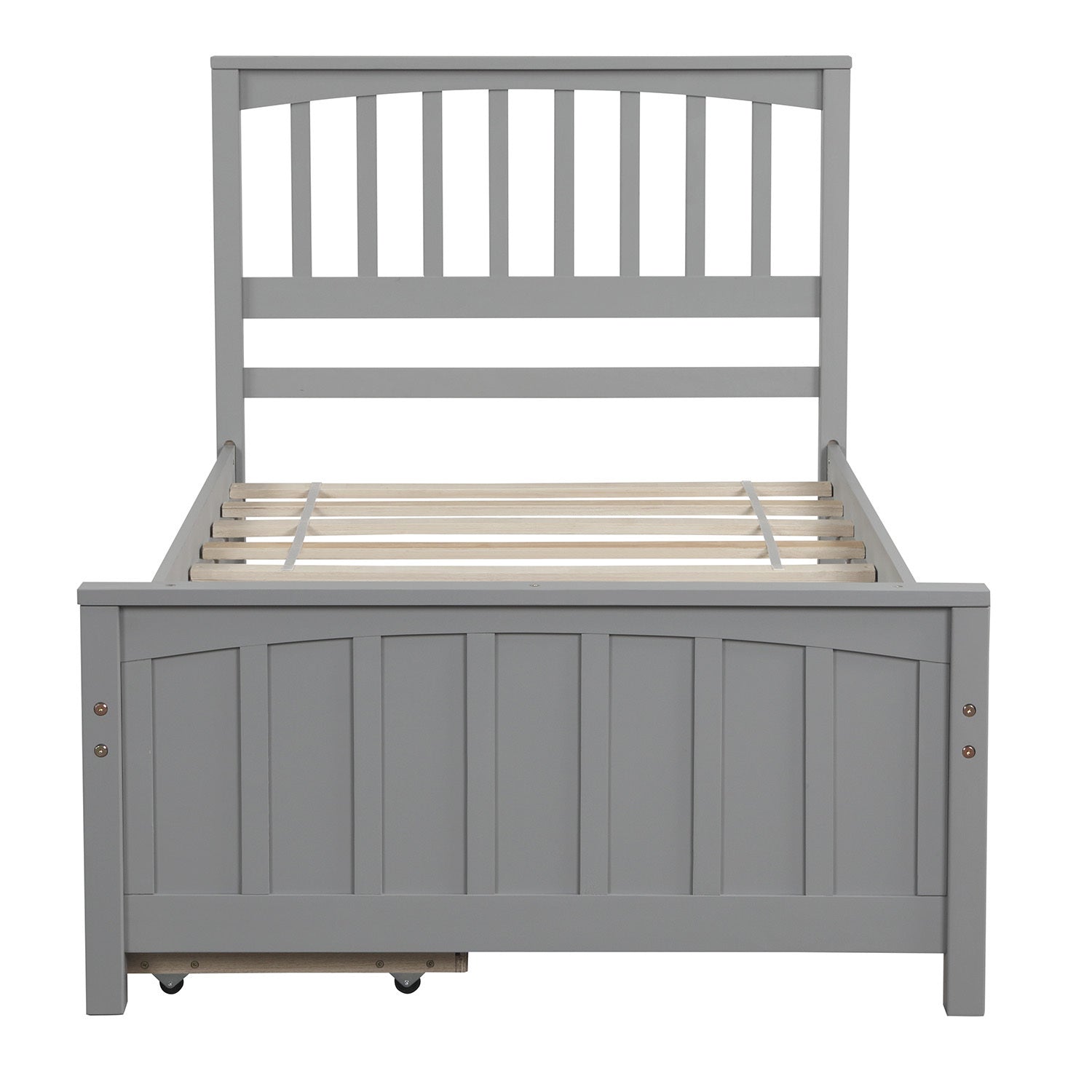 HAOYYE Twin Platform Bed with Two Drawers, Sturdy Space-Saving Heavy Duty Modern Design, Gray, Ideal for Adults and Dorm Rooms, Easy Assembly, Contemporary Bedroom Furniture