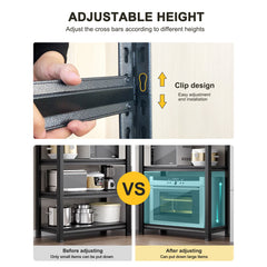 HAOYYE 5-Tier Heavy Duty Metal Storage Shelves, Adjustable Shelving Unit for Kitchen, Garage, Pantry, and More, Sturdy and Space-Saving Design, Modern Storage Rack for Office, Dorm Room, and Home Organization