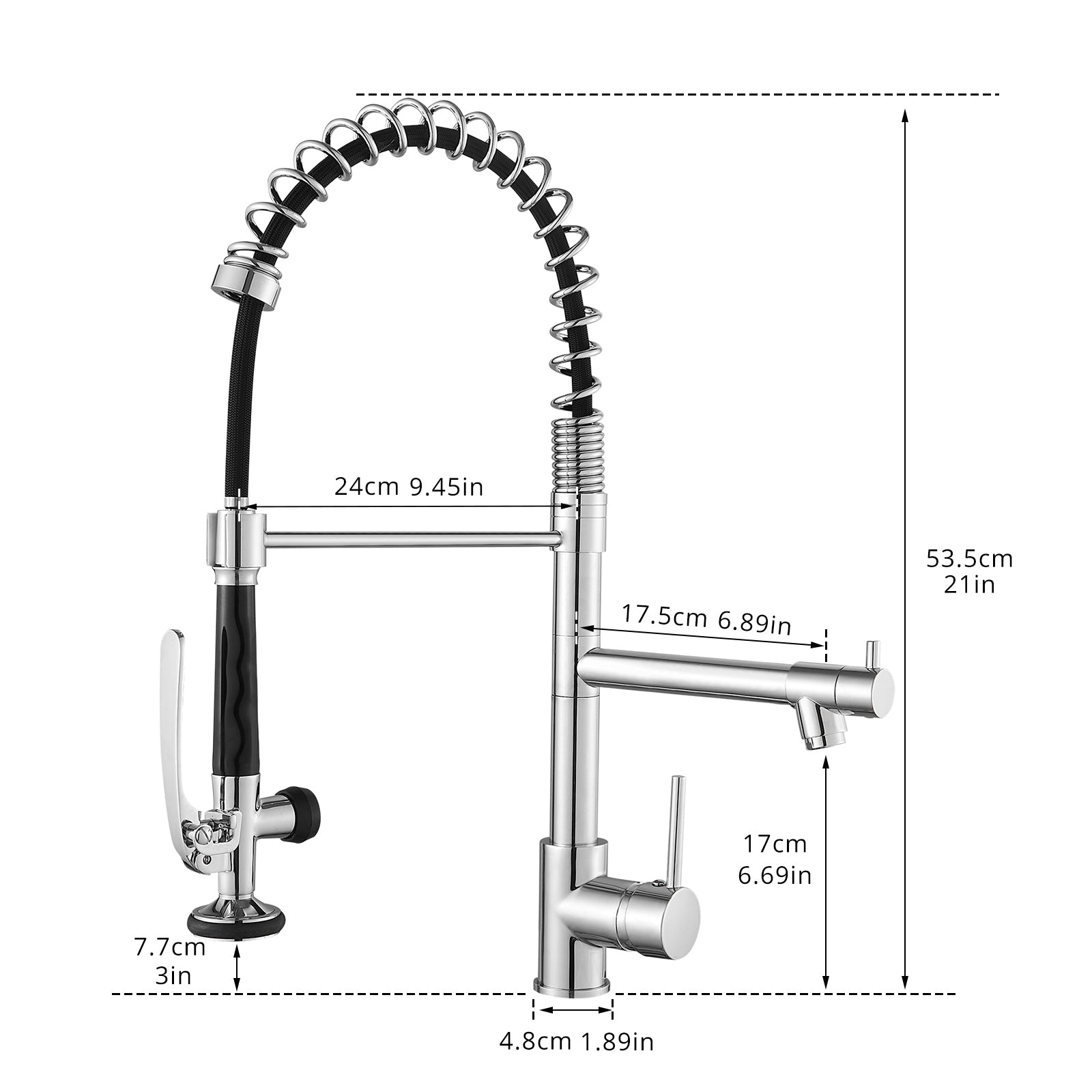 HAOYYE Commercial Kitchen Faucet with Pull Down Sprayer, Single Handle Single Lever Kitchen Sink Faucet Sturdy Space-Saving Heavy Duty Modern Design Adults Dorm Room Easy Assembly Bedroom Furniture