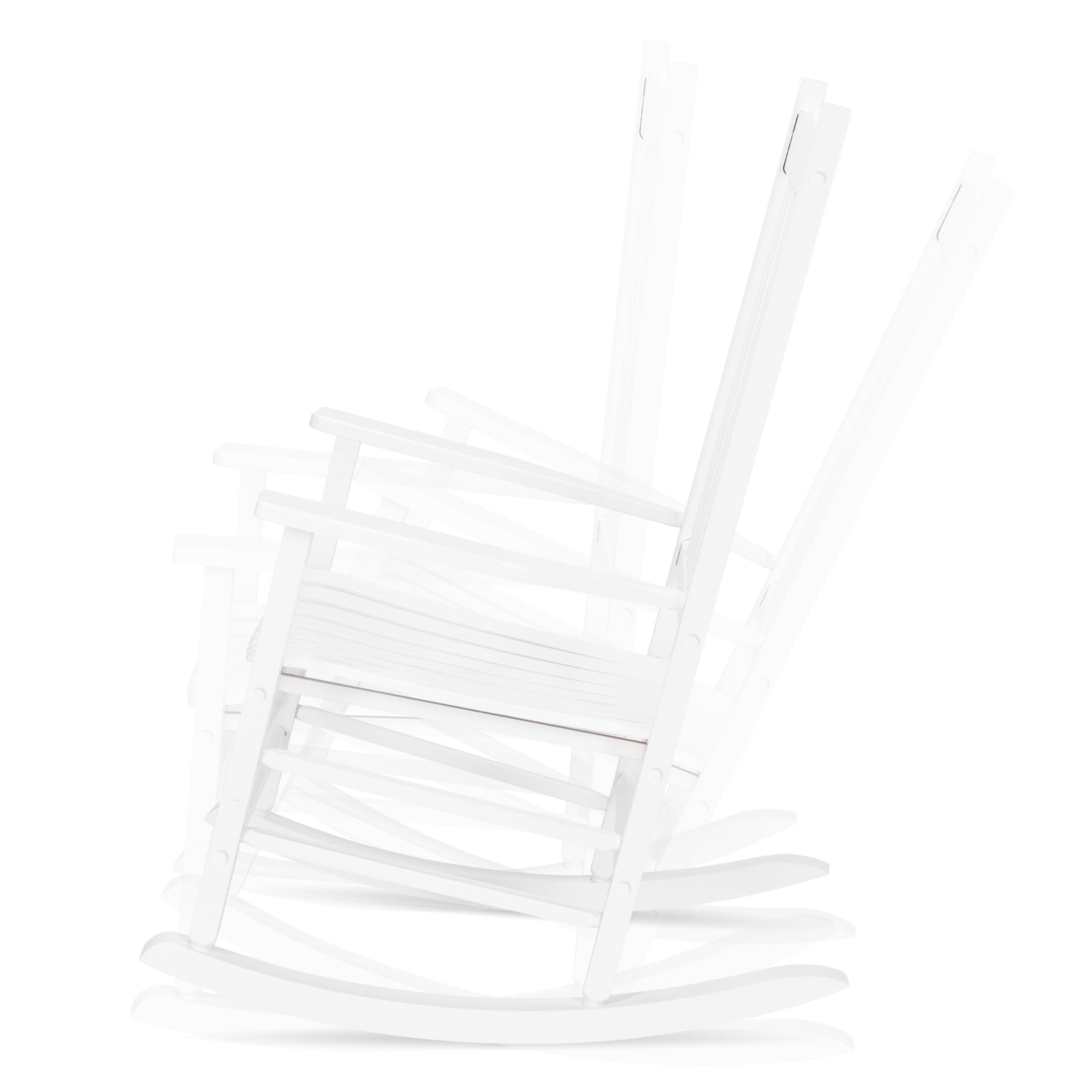 HAOYYE Square Wooden Rocking Chair with Wavy Backboard, Sturdy and Elegant Rocker for Patio, Porch, Garden, or Balcony, Comfortable and Durable Design for Relaxation and Outdoor Enjoyment