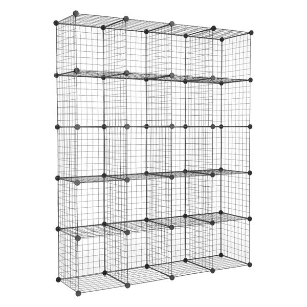 HAOYYE 20-Cube Organizer, Cube Storage Shelves, Wire Cube Storage, Origami Shelves, Metal Grid Multifunction Shelving Unit, Modular Cubbies Organizer, Bookcase for Home, Office, Living Room, Bedroom Storage Solution, Stylish and Functional Design