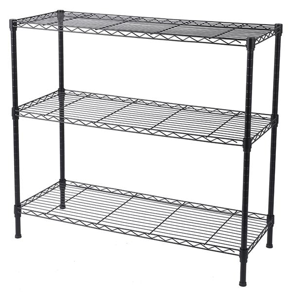 HAOYYE 3-Tier Heavy Duty Adjustable Shelving Unit Black Premium Quality Storage Rack Soft Cozy Warm Flannel Fleece Home Decor Luxury Comfortable Unique Design Perfect for Living Room Bedroom or Office