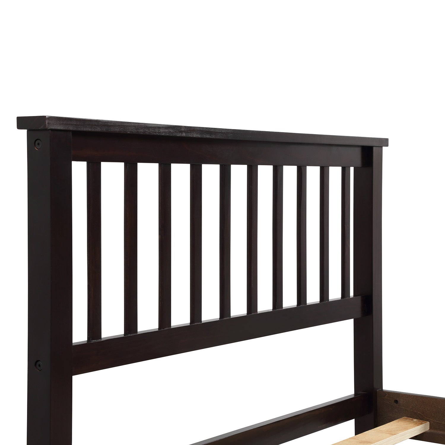 HAOYYE Wood Platform Bed Twin Bed with Headboard and Footboard (Espresso) Sturdy Space-Saving Heavy Duty Modern Design Easy Assembly Durable Stylish Home Furniture Versatile