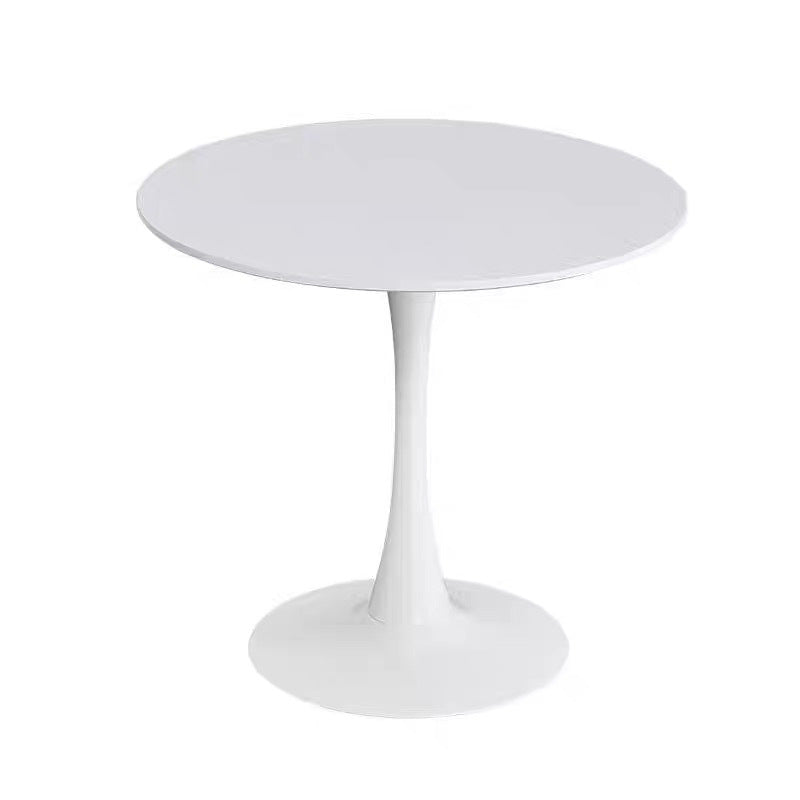 HAOYYE White Round Table, Modern Dining Table, MDF Top and Steel Base Tulip Round Kitchen Table, Mid Century Coffee Table for Living Room 24 Inch,Thanksgiving,Black Friday, Cyber Monday, Christmas Gifts