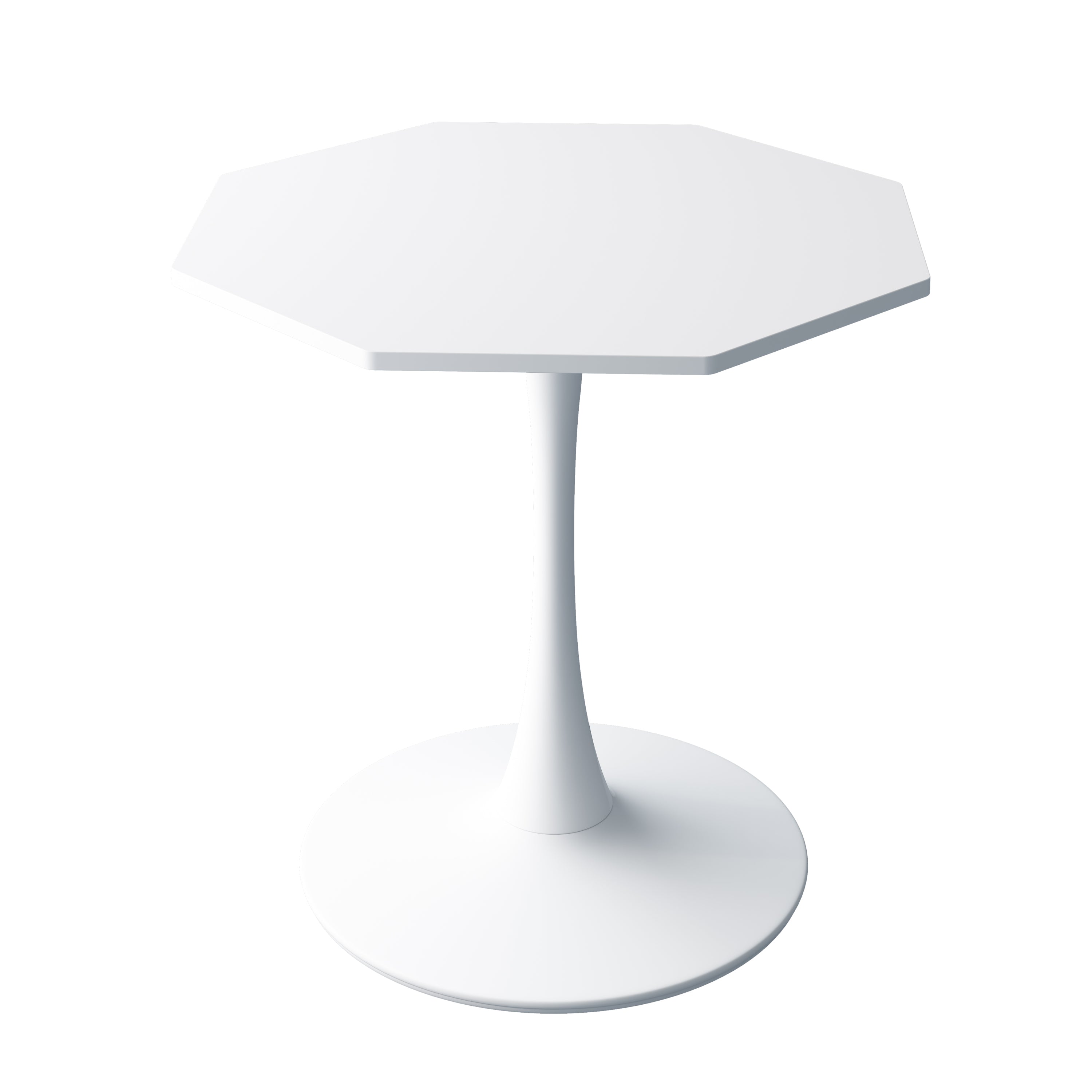 HAOYYE 31.50"Modern Octagonal Coffee Table with MDF Table Top,Metal Base, for Dining Room, Kitchen, Living Room,White Sturdy Space-Saving Heavy Duty Modern Design Adults Dorm Room Easy Assembly