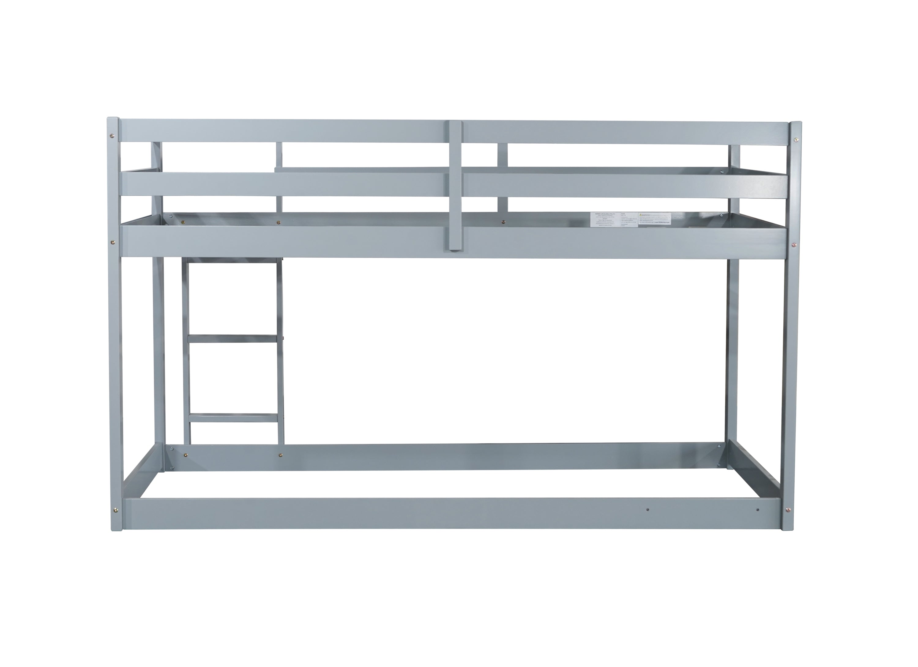HAOYYE Solid Wooden, Solid Rubber Wooden Twin over Twin Loft Bed with Ladder, with Bed Platform of Strengthened Slats , Grey Sturdy Space-Saving Heavy Duty Modern Design Adults Dorm Room Easy Assembly
