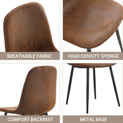 HAOYYEModern Mid-Century Style Restaurant Side Chairs with Cushioned Seats and Black Metal Legs, Comfortable for Kitchen, Dining Room, Lounge, and Farmhouse Use, Sturdy, Space-Saving, and Durable Design