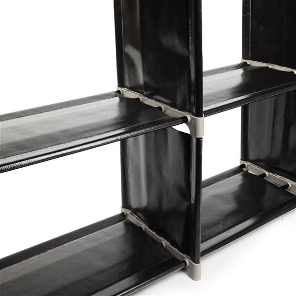 HAOYYE Multifunctional Assembled 3 Tiers 9 Compartments Storage Shelf Black soft cozy warm flannel fleece home decor luxury comfortable unique design premium quality decorative