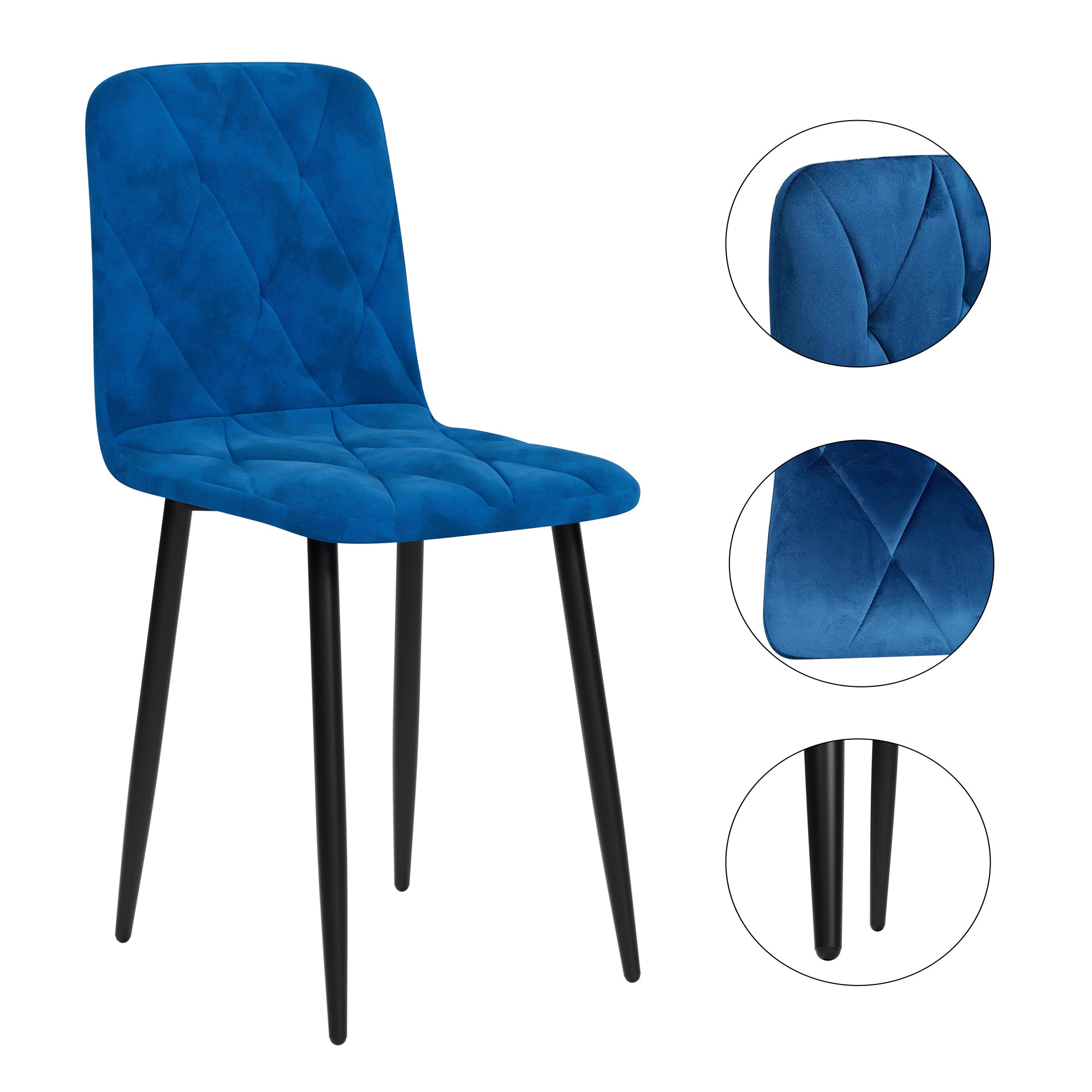 HAOYYE Dining Chairs Set of 4, Modern Kitchen Dining Room Chairs, Velvet Dining Chair Upholstered Cushion Seat and Sturdy Metal Legs Space-Saving Heavy Duty Modern Design Adults Dorm Room Easy Assembly