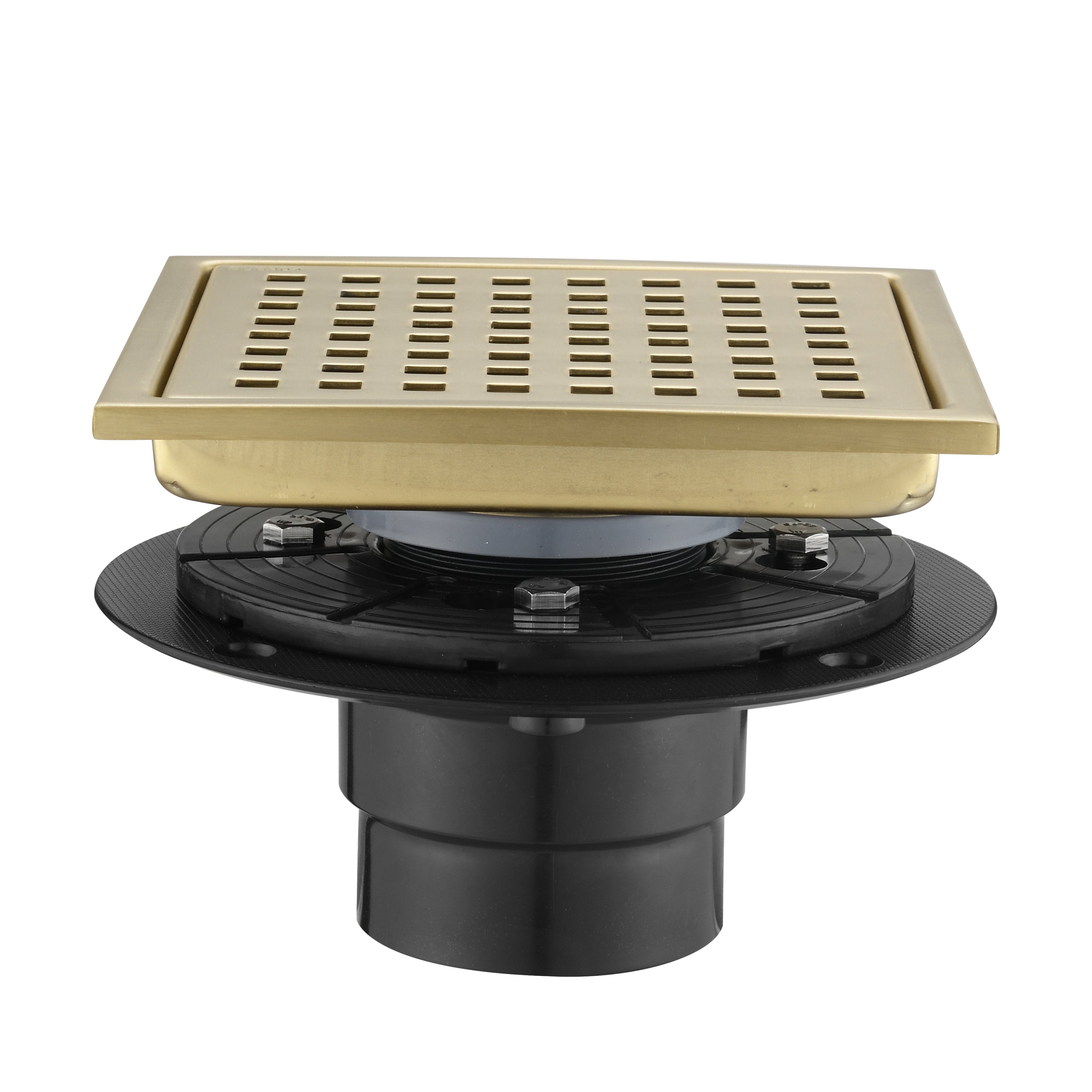 HAOYYE 6 Inch Square Shower Floor Drain Sturdy Space-Saving Heavy Duty Modern Design Adults Dorm Room Easy Assembly Bedroom Furniture