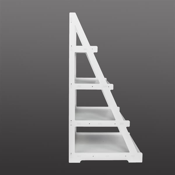 HAOYYE Wood Plastic 4-Tier Ladder-Style Shelf And Plant Stand, White Sturdy Space-Saving Organizer With Modern Design, Durable Storage Solution For Living Room, Bedroom, And Home Essentials, Stylish Display Shelf For Indoor Plants And Accessories