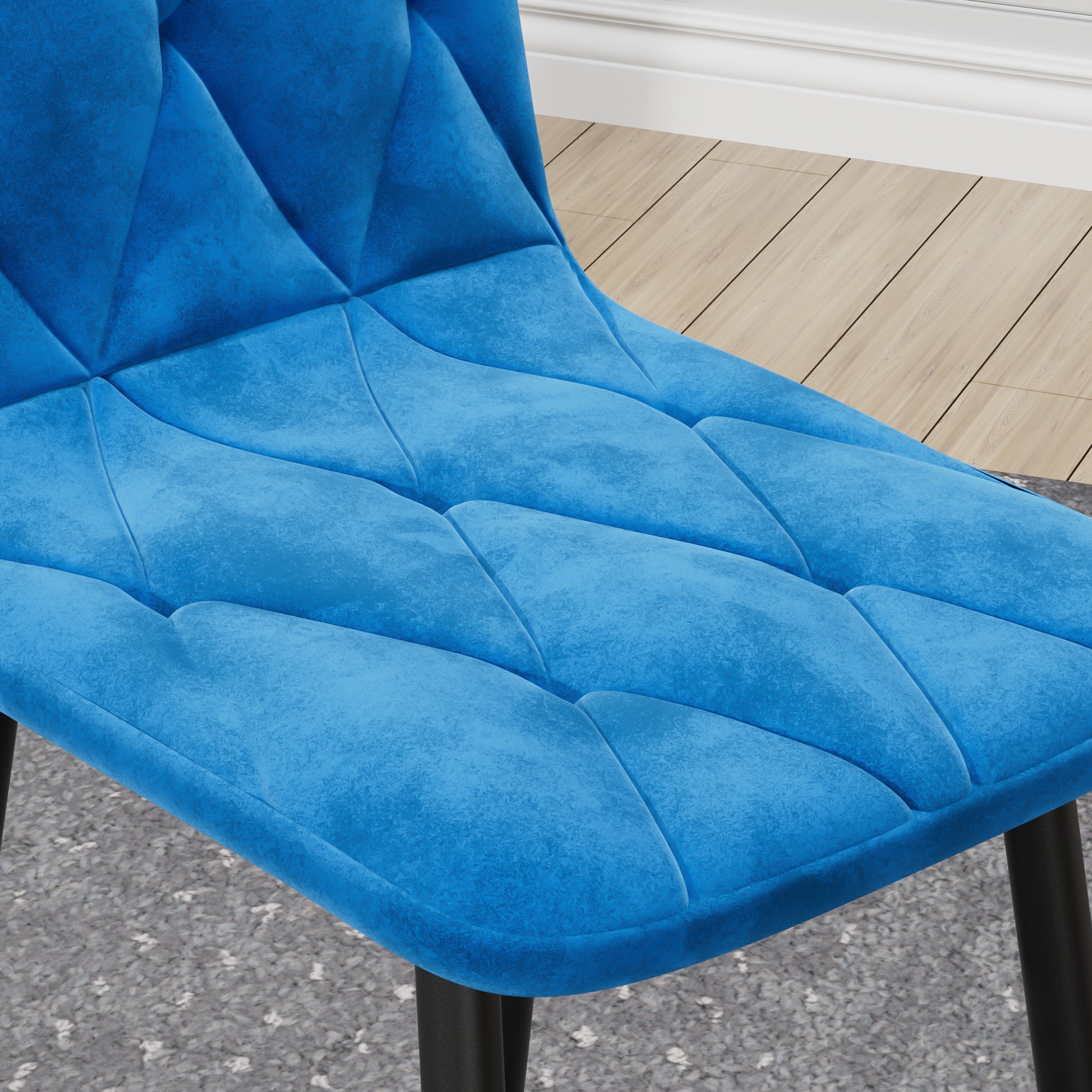 HAOYYE Dining Chairs Set of 4, Modern Kitchen Dining Room Chairs, Velvet Dining Chair Upholstered Cushion Seat and Sturdy Metal Legs Space-Saving Heavy Duty Modern Design Adults Dorm Room Easy Assembly