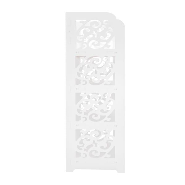 HAOYYE Wood-Plastic Four-Tier Shoe Rack, White, Durable Space-Saving Organizer, Modern Design, Versatile Use, Premium Quality Storage Solution, Stylish Look for Living Room, Bedroom, or Entryway, Ideal for Storing Shoes, Bags, and Home Essentials.