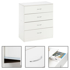 HAOYYE Modern Simple 4-Drawer Dresser White Bedroom Chest with Spacious Storage Drawers for Living Room and Home Office, Stylish and Durable Organizer Cabinet with Sleek Design for Indoor Use