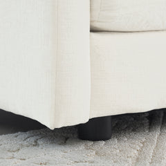 HAOYYE Comfy Deep Single Seat Sofa Upholstered Reading Armchair Living Room Chair White Chenille Fabric , 1 Toss Pillow Sturdy Space-Saving Heavy Duty Modern Design Adults Dorm Room Easy Assembly