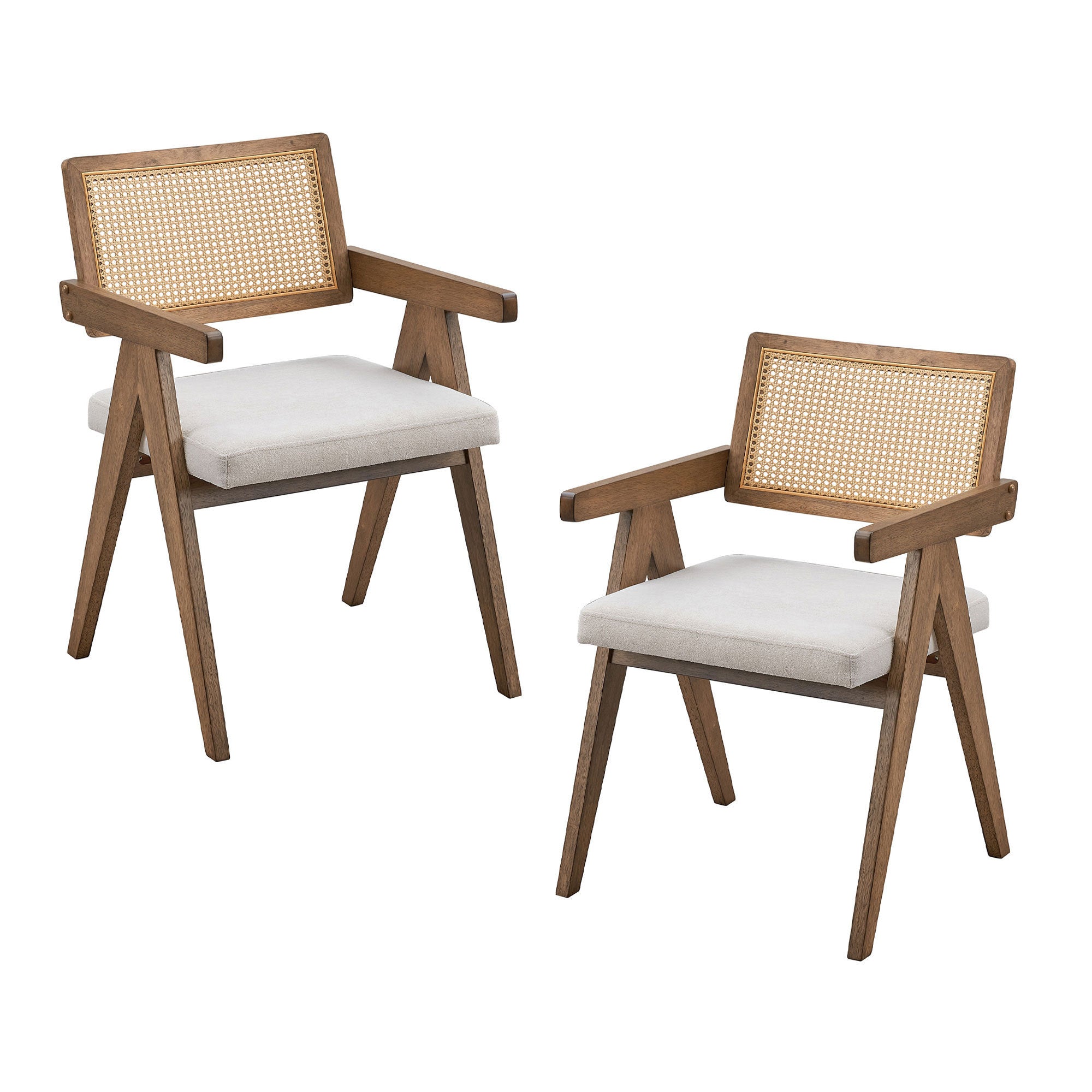 HAOYYE Wooden Frame Upholstered Dining Chairs Set of 2,Mid Century Kitchen Chairs for Living Room,Restaurant,Bohemian Style Chairs for Office,Coffee Shop.OAK Sturdy Space-Saving Heavy Duty Modern Design
