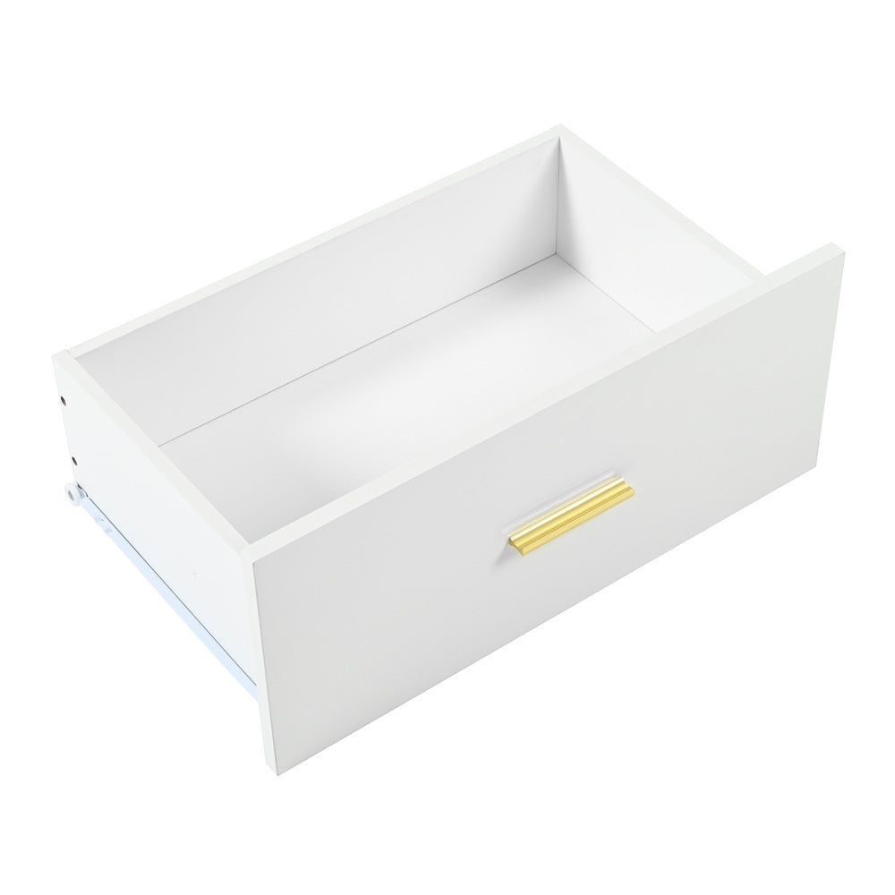 HAOYYE Modern White 9-Drawer Dresser, Spacious Storage Chest Of Drawers With Wide Drawers, Heavy Duty Bedroom Storage Cabinet, Sturdy Space-Saving Design For Dorm Room Or Bedroom, Easy Assembly