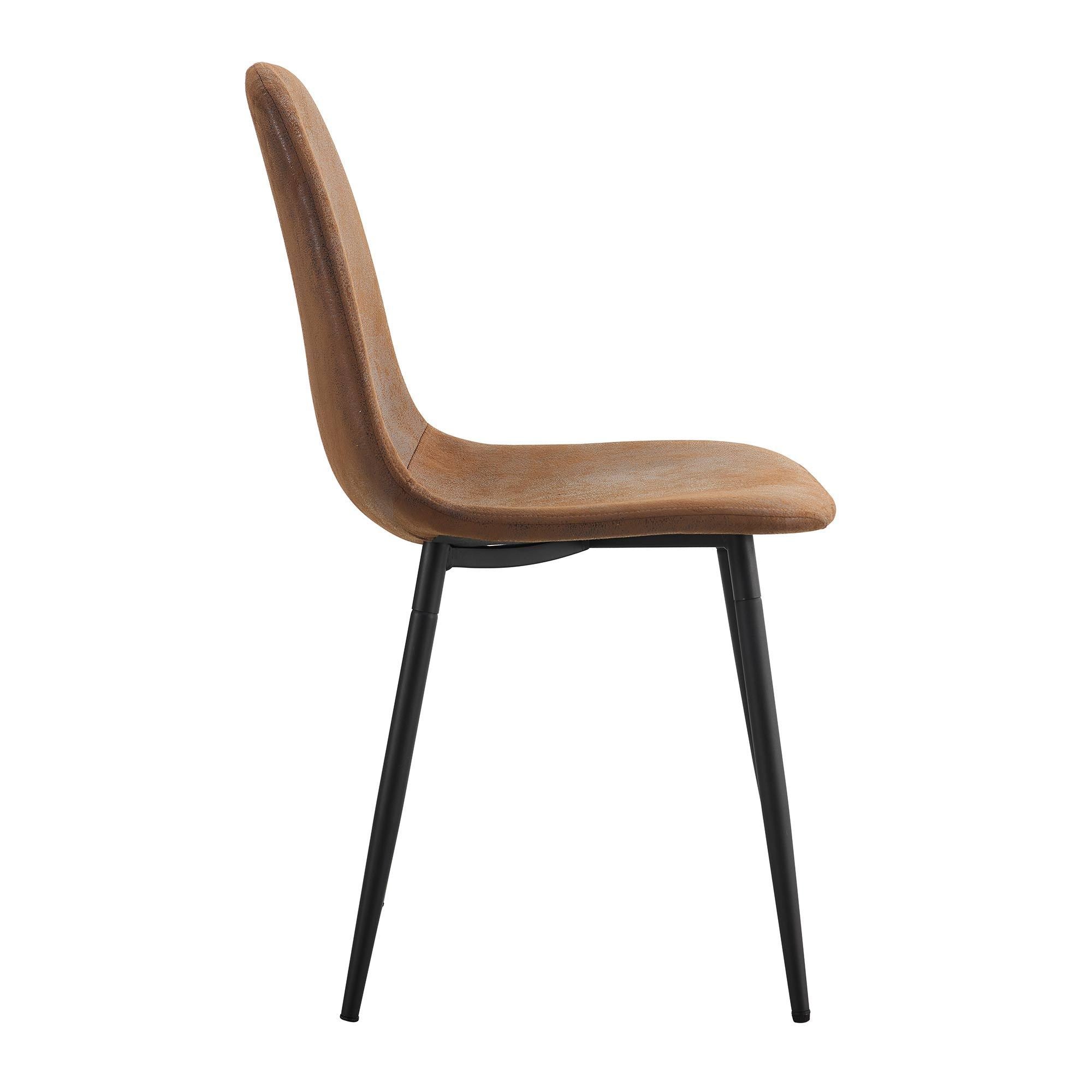 HAOYYEModern Mid-Century Style Restaurant Side Chairs with Cushioned Seats and Black Metal Legs, Comfortable for Kitchen, Dining Room, Lounge, and Farmhouse Use, Sturdy, Space-Saving, and Durable Design