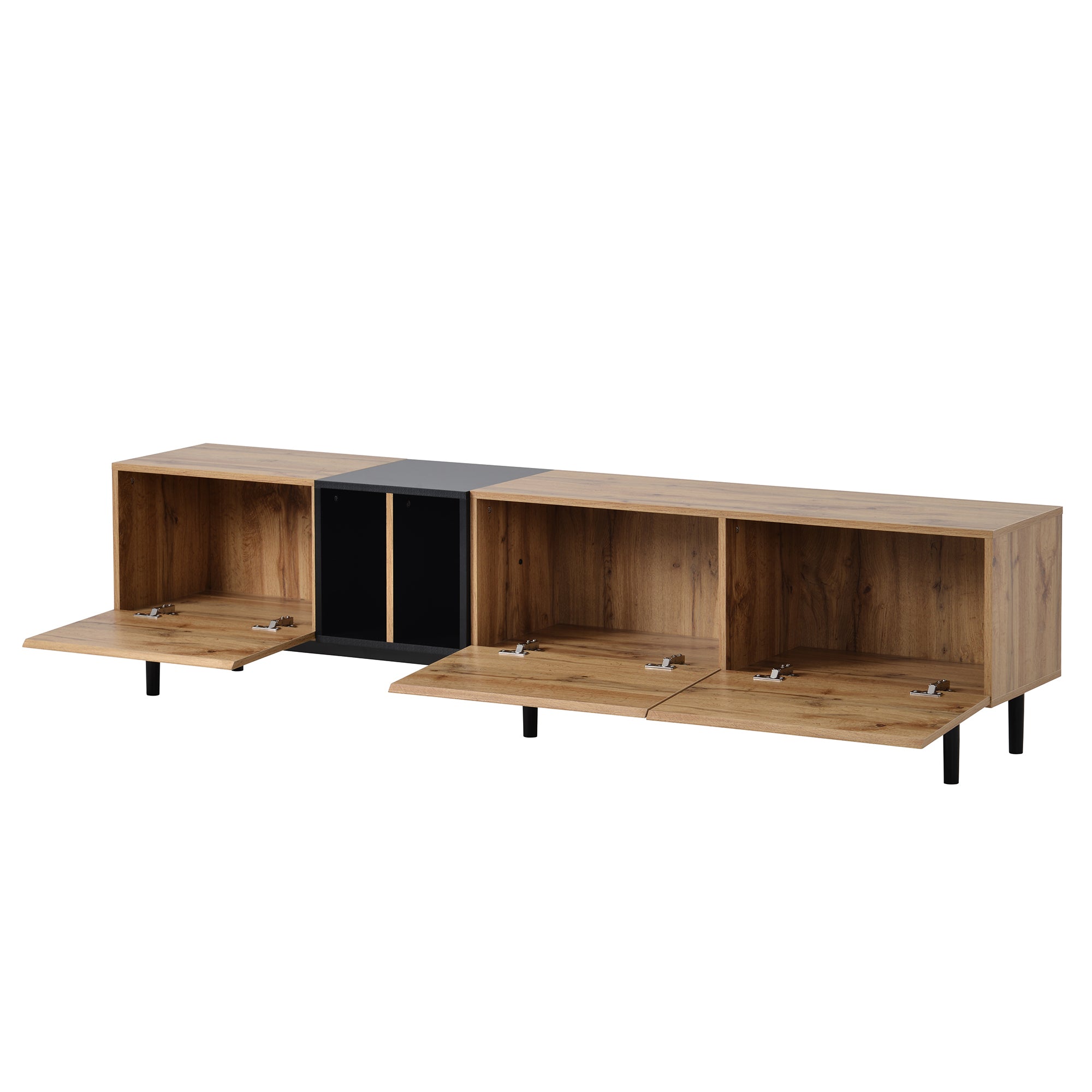 HAOYYE Modern TV Stand for 80'' TV with 3 Doors, Media Console Table, Entertainment Center with Large Storage Cabinet for Living Room, Bedroom Sturdy Space-Saving Heavy Duty Modern Design Adults