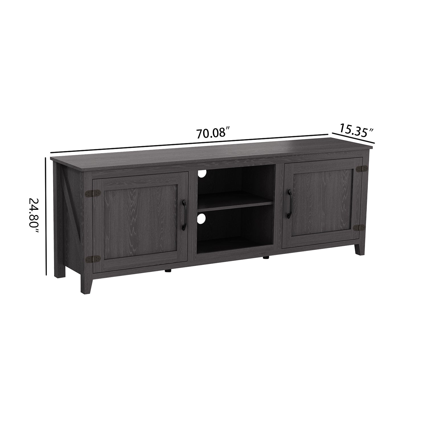HAOYYE TV Stand Storage Media Console Entertainment Center,Tradition Black,with doors Sturdy Space-Saving Heavy Duty Modern Design Adults Dorm Room Easy Assembly Bedroom Furniture