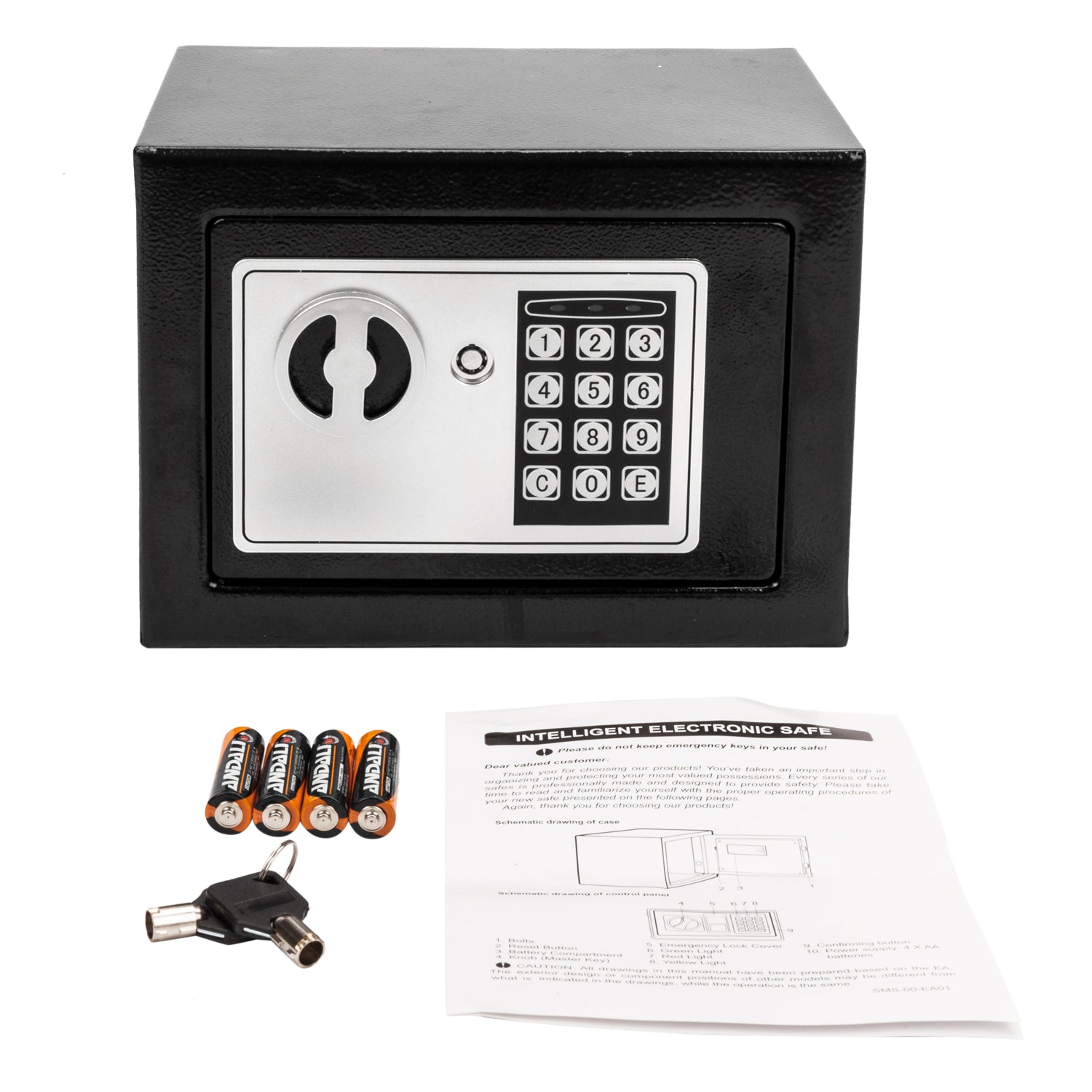 HAOYYE Mini Wall-In Style Electronic Code Steel Safe Box With Metal Construction Secure Lock Black Durable Compact Home And Office Security Case