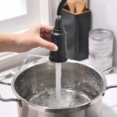 HAOYYE Kitchen Faucet with Pull Out Sprayer Black Stainless Steel Single Handle Kitchen Sink Faucets Sturdy Space-Saving Heavy Duty Modern Design Adults Dorm Room Easy Assembly Bedroom Furniture