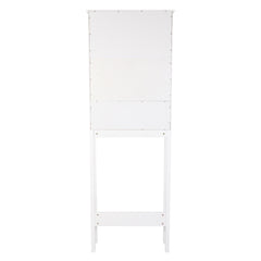 HAOYYE Double Door Fork Toilet Cabinet White, Bathroom Storage Organizer with Spacious Shelves and Durable Construction, Stylish Space-Saving Design for Efficient Bathroom Organization and Easy Access
