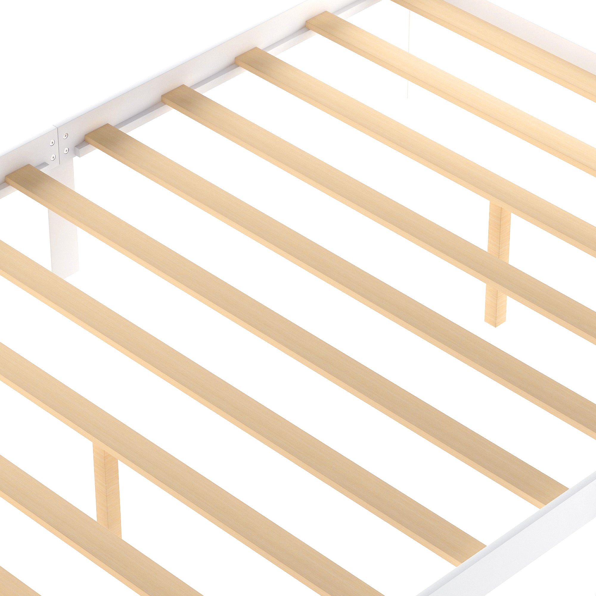 HAOYYE Full Size Platform Bed with Under-bed Drawers, White, Sturdy Space-Saving Design, Heavy Duty Construction, Easy Assembly, Durable and Stylish Home Furniture, Versatile for Bedroom Use