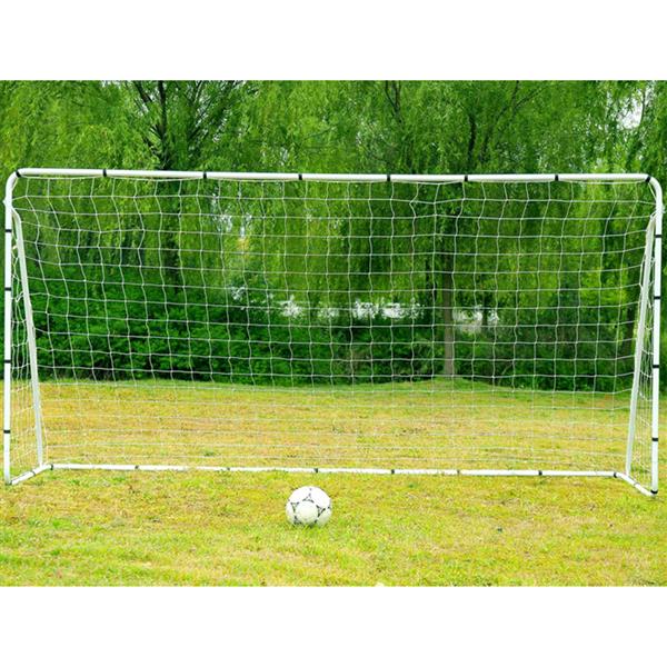 HAOYYE Steel Tube Soccer Goal Training Set White Portable Football Goal Net with Ground Stakes and Sturdy Frame for Backyard Practice Outdoor Sports Shooting Passing Game Team Training Equipment