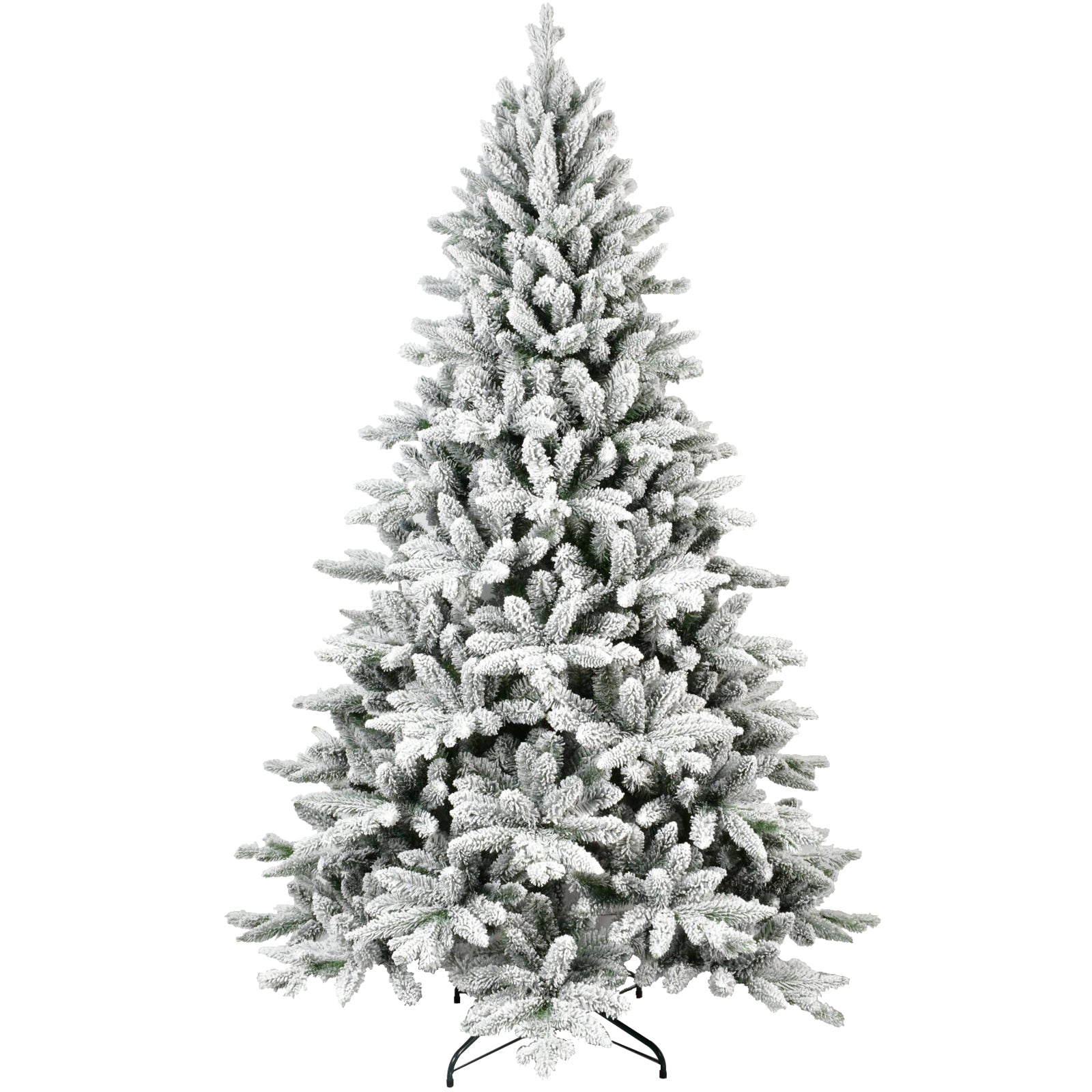 HAOYYE 7FT PE & PVC Flocked Artificial Christmas Tree ,With 1514 branch tips and metal stand,Foldable Fake Tree with Realistic Snowy Foliage for Home Decoration Sturdy Space-Saving Heavy Duty Modern Design