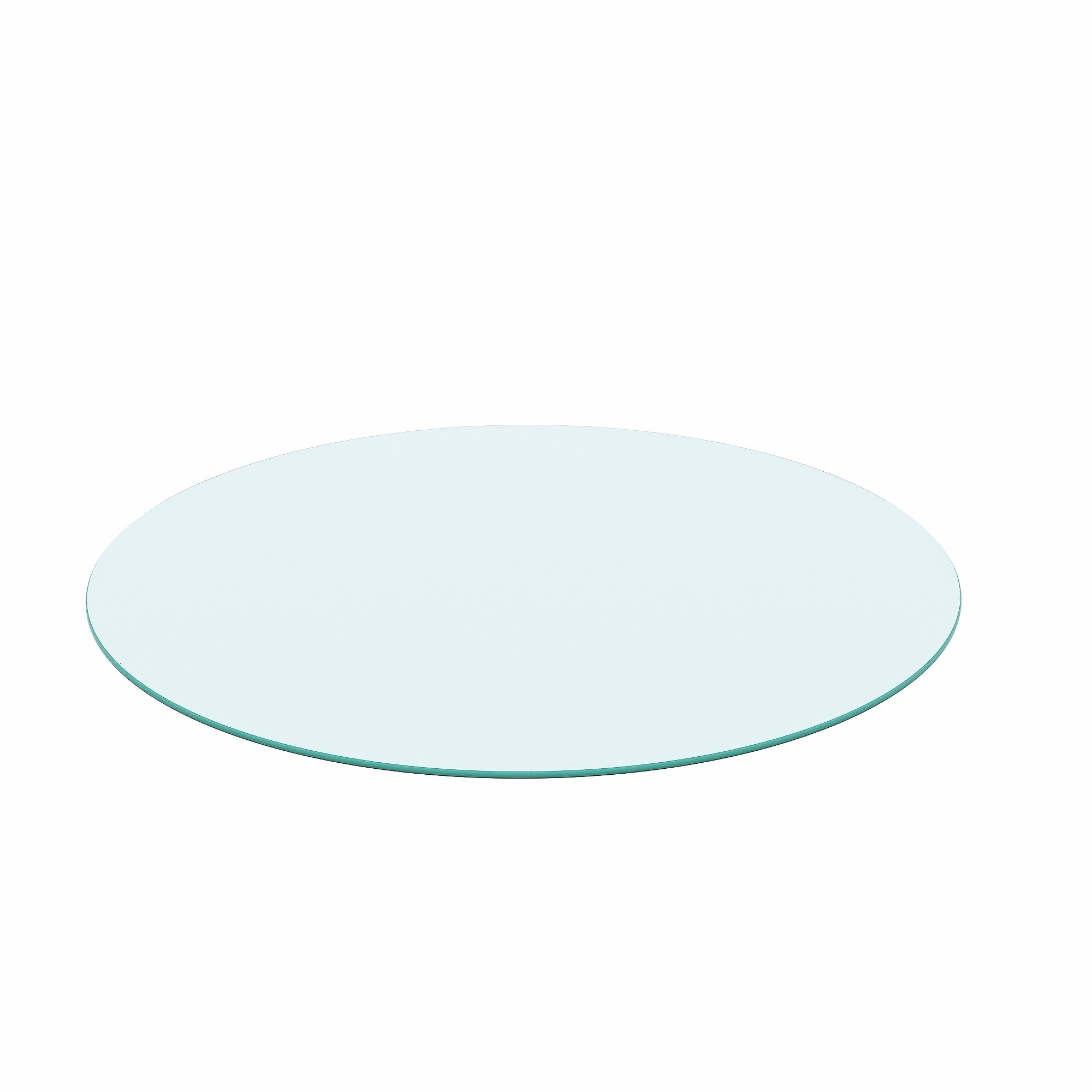 HAOYYE Tempered Glass Table Top Round Clear Glass With Polished Edge, Sturdy Space-Saving Heavy Duty Modern Design For Adults Dorm Rooms, Easy Assembly Bedroom Furniture