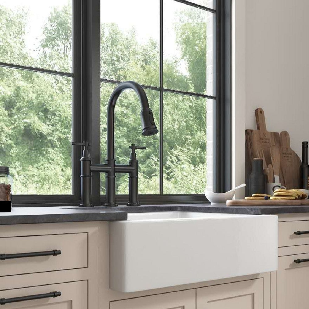 HAOYYE Bridge Kitchen Faucet with Pull-Down Sprayhead in Spot Sturdy Space-Saving Heavy Duty Modern Design Adults Dorm Room Easy Assembly Bedroom Furniture