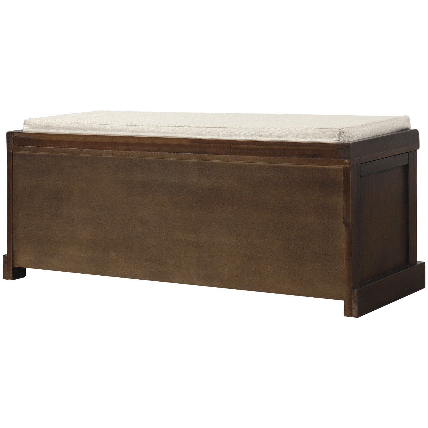 HAOYYE Rustic Storage Bench with 3 Removable Classic Rattan Basket , Entryway Bench with Removable Cushion (Espresso) Sturdy Space-Saving Heavy Duty Modern Design Easy Assembly Durable Stylish