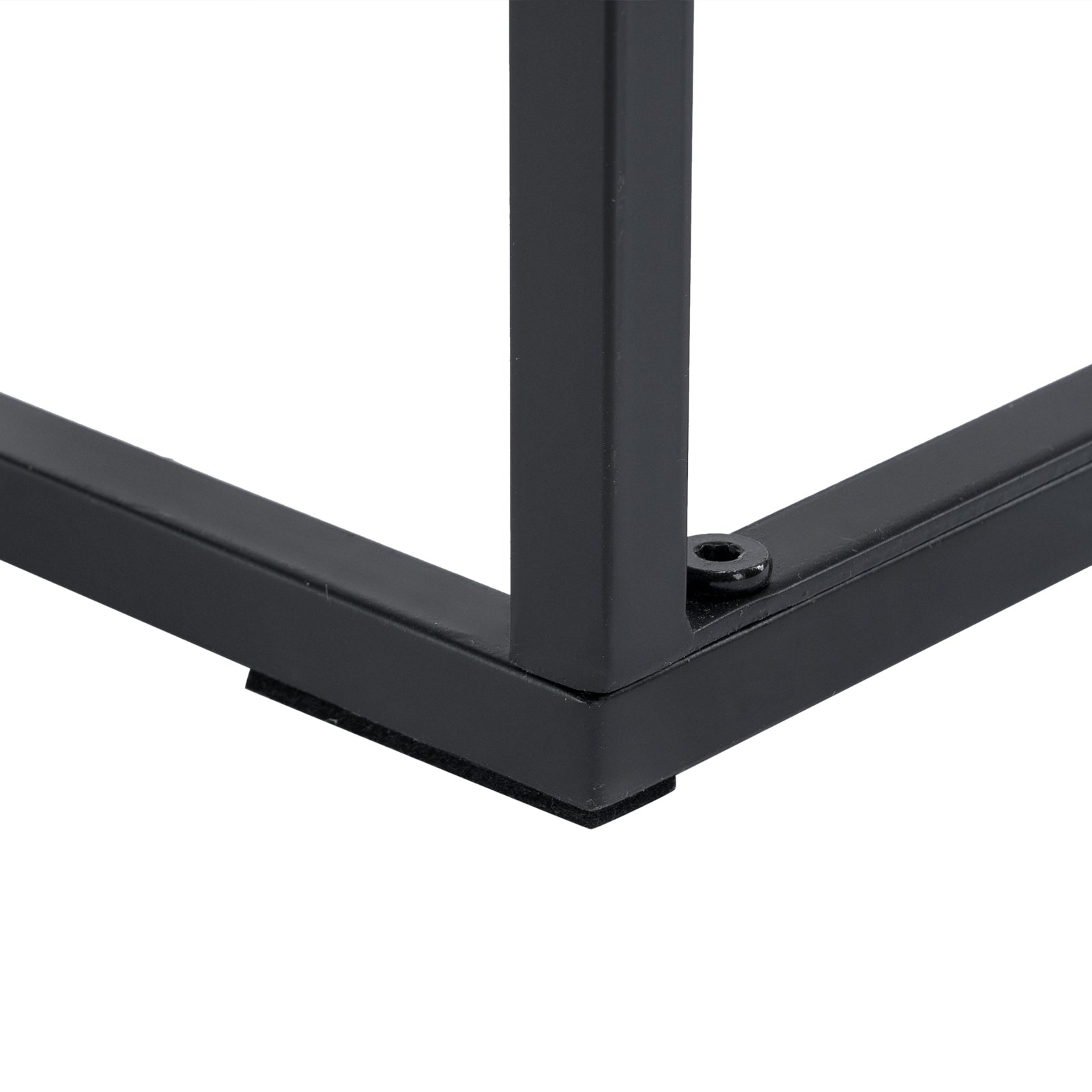 HAOYYE C-Type Single Layer MDF Iron Rectangle Side Table with Triamine Grey Finish and Black Spray Coating, Modern Design for Living Room, Bedroom, Office, and Home Décor – Premium Quality, Comfortable, and Stylish Furniture Piece