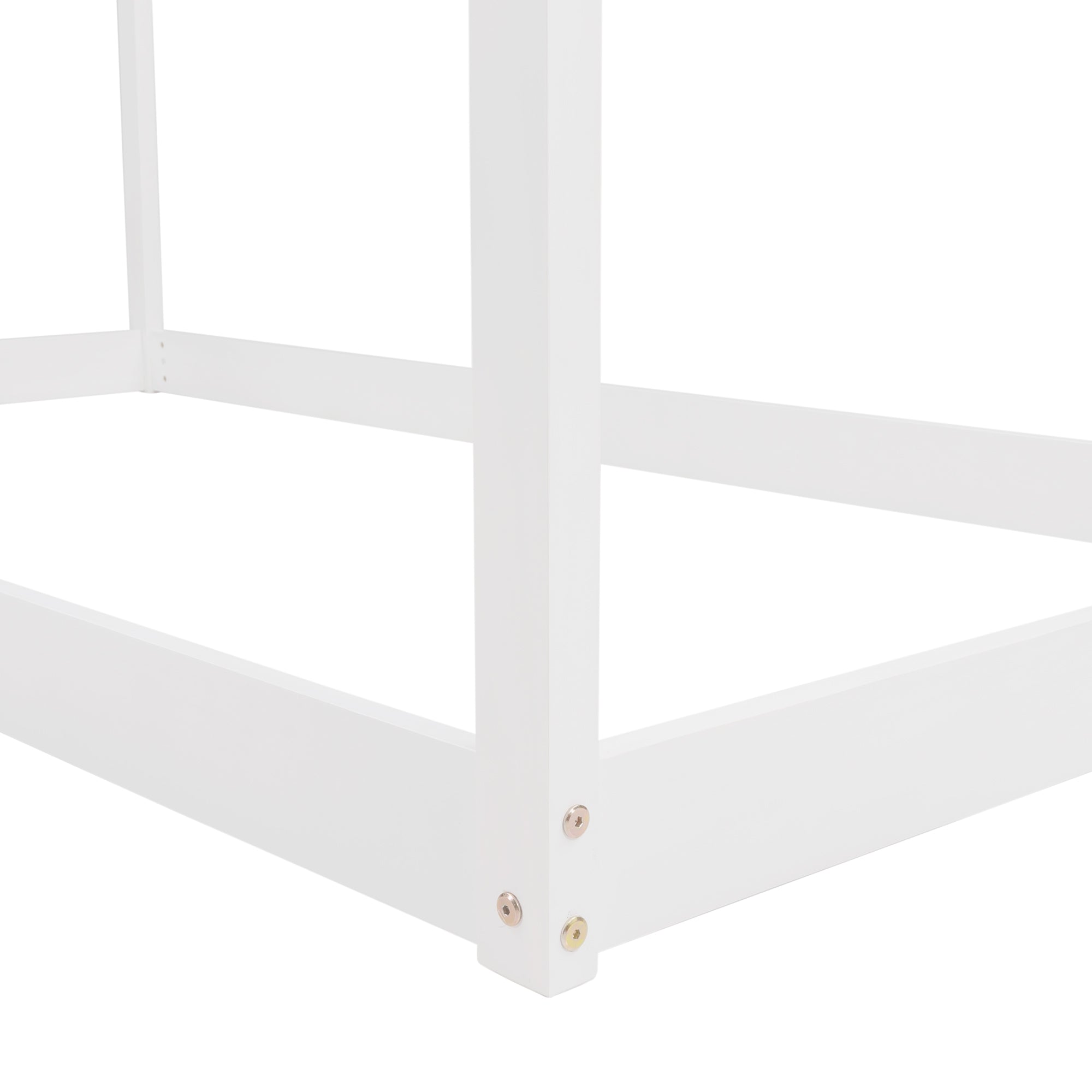 HAOYYE Twin Size Wooden House Bed, WHITE Sturdy Space-Saving Heavy Duty Modern Design Adults Dorm Room Easy Assembly Bedroom Furniture