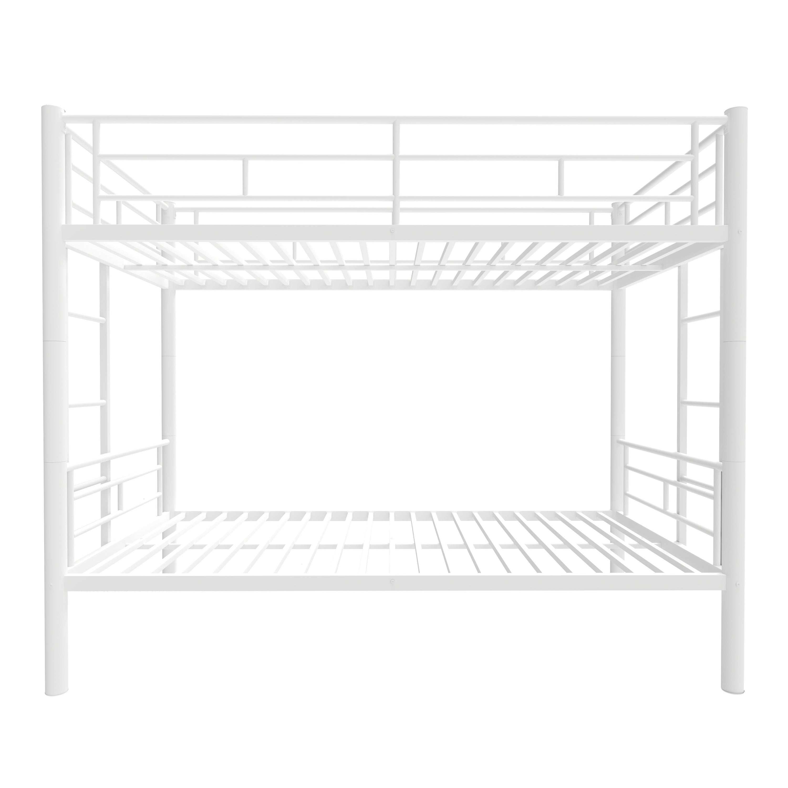 HAOYYE Bunk Bed Twin Over Twin Size with Ladder and high Guardrail, Able to Split, Metal Bunk Bed, Storage Space, Noise Free,White Sturdy Space-Saving Heavy Duty Modern Design Adults Dorm Room