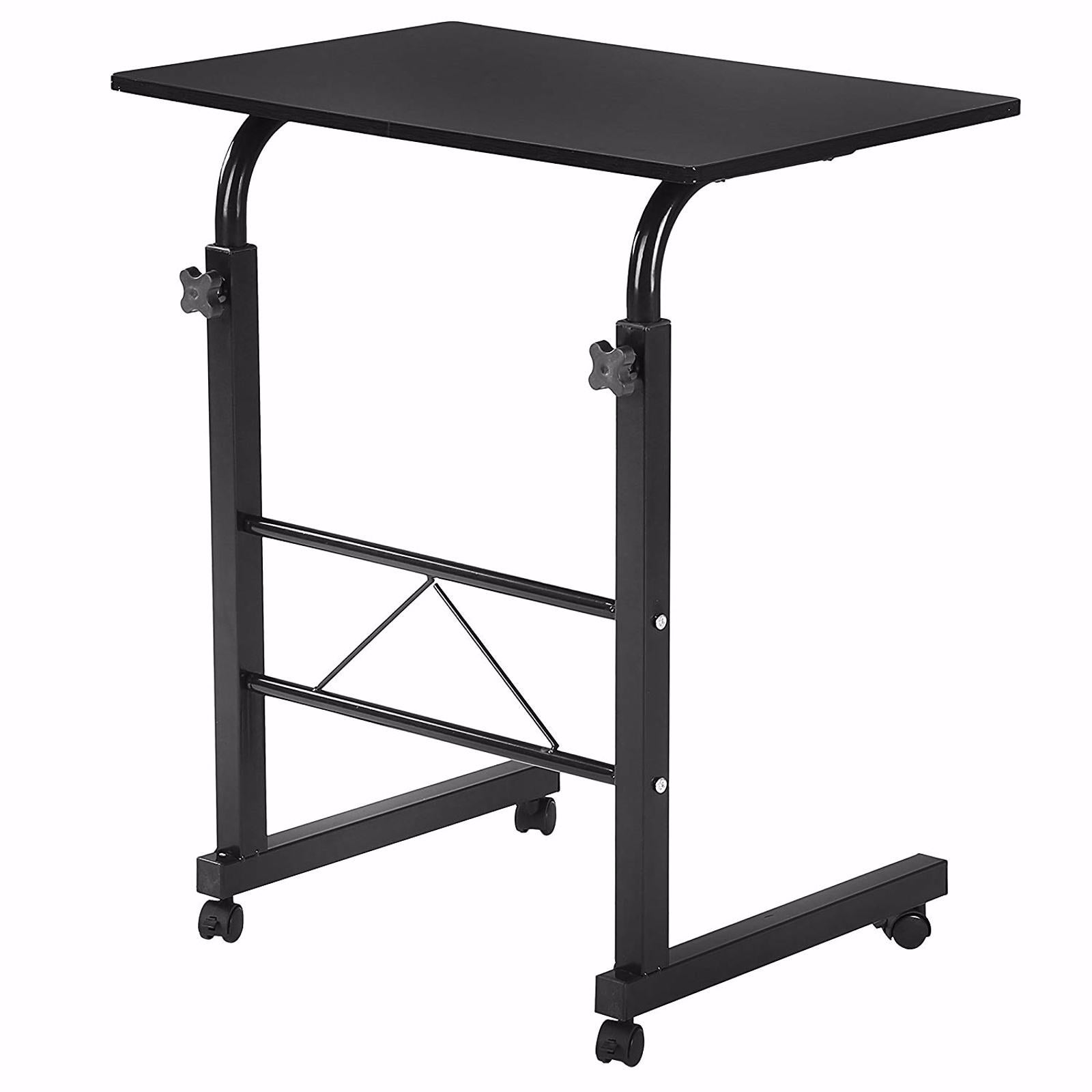 HAOYYE Black Side Table, Durable P2 15MM Chipboard And Steel, Removable Sturdy Multifunctional Organizer, Modern Space-Saving Storage Solution For Living Room Bedroom Office, Practical And Stylish Home Furniture, Adjustable Height, Versatile Table Design