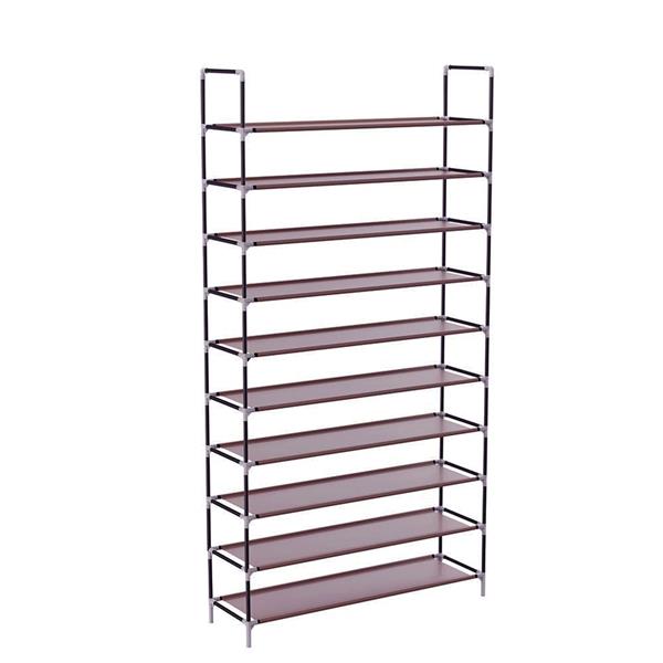 HAOYYE 10-Tier Non-Woven Fabric Shoe Rack, Simple Assembly, Durable and Space-Saving Organizer, Stylish Home Storage Solution
