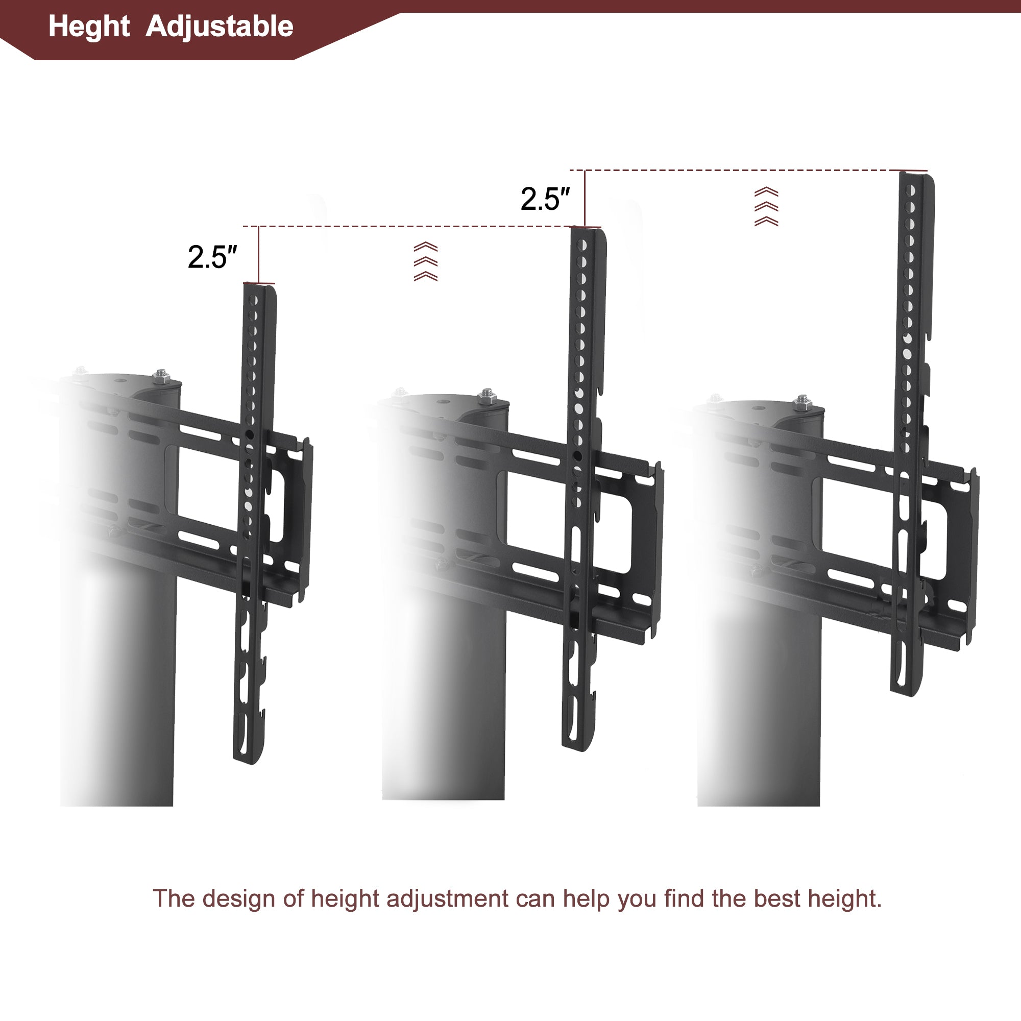 HAOYYE Black Adjustable TV Stand, Swivel Bracket, Tempered Glass Shelves, Space-Saving, Durable, Stylish, Modern Design for Living Room, Bedroom, or Office