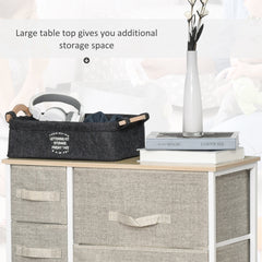 HAOYYE White Light Gray Storage Cabinet 7-Drawer Fabric Dresser with Metal Frame and Wood Top Stylish Space-Saving Storage Unit for Bedroom Living Room Entryway Easy Assembly Lightweight and Versatile