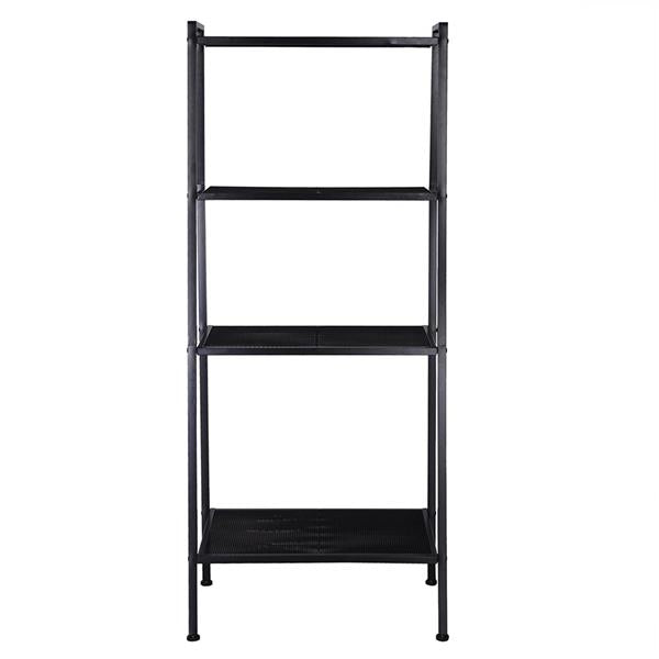 HAOYYE Sturdy 4-Tier Black Bookshelf, Durable and Stylish Space-Saving Home Organizer, Modern Storage Solution for Living Room or Bedroom