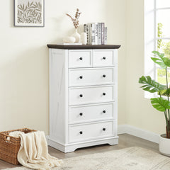HAOYYE 6-Drawer Dresser, Tall Chest of Drawers, Closet Organizers for Storage Clothes, Sturdy Space-Saving Cabinet with Modern Design, Ideal for Living Room, Adults, and Dorm Rooms, Heavy-Duty Construction