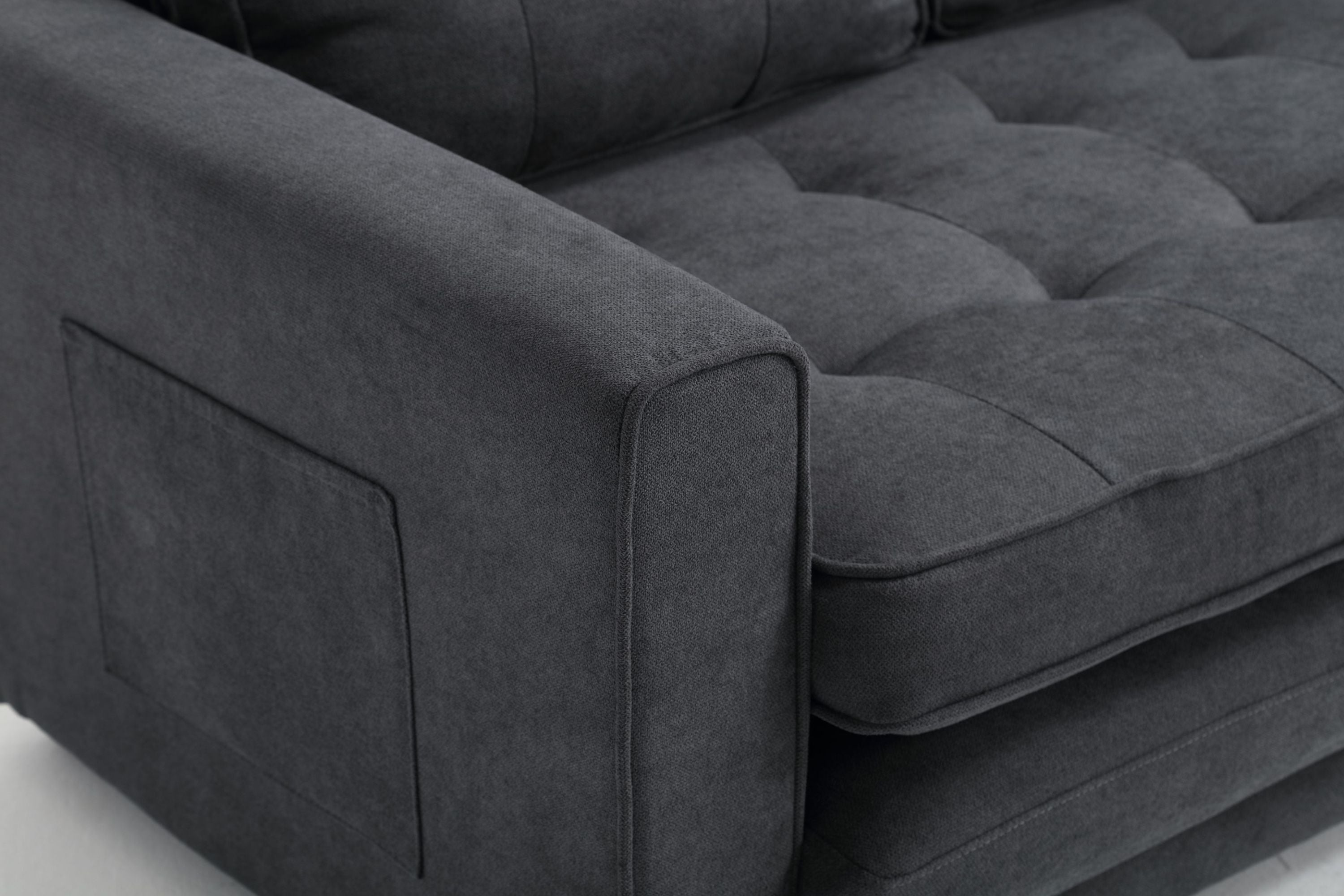 HAOYYE 3-Fold Convertible Futon Couch, Pull Out Sofa Bed, Space-Saving Loveseat Sleeper, Velvet Linen Fabric Upholstery, Heavy Duty Durable Sofa for Living Room, Modern Compact Design, Dark Gray, Light Gray, Beige