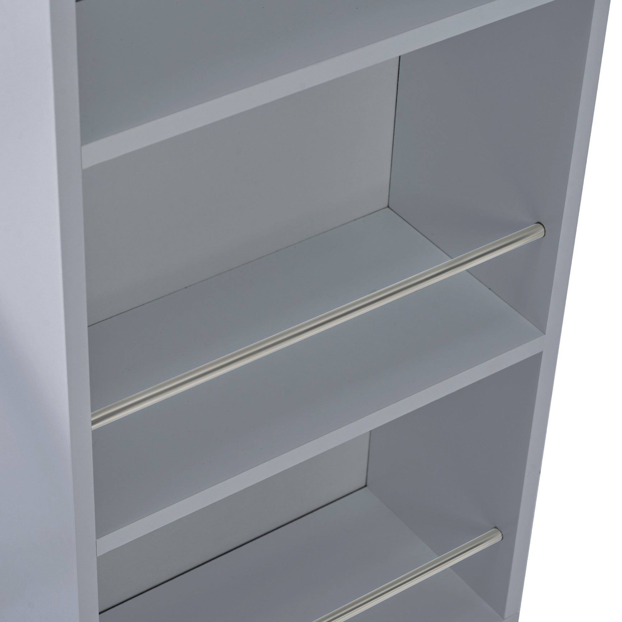 HAOYYE K&K Rolling Kitchen Island With Extended Table, Kitchen Island on Wheels with LED Lights,Power Outlets and 2 Fluted Glass Doors, Kitchen Island with a Storage Compartment and Side 3 Open Shelves, Grey