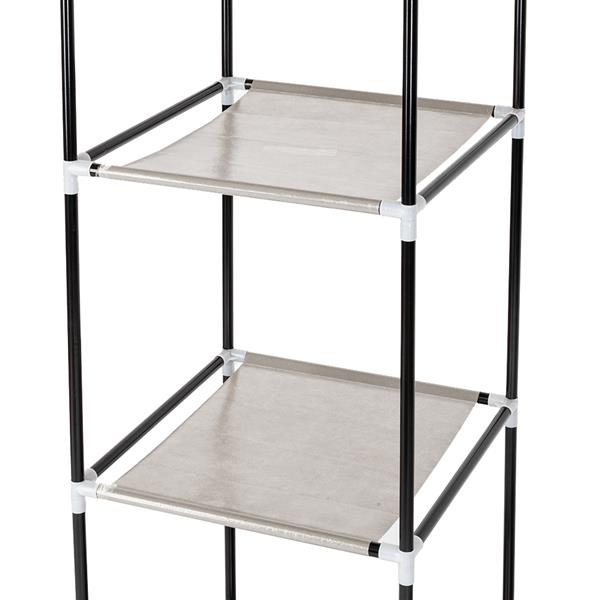 HAOYYE Portable Closet Storage Organizer with Shelves, Dark Brown Durable Space-Saving Solution, Modern Design for Versatile Use, Premium Quality Stylish Look for Home, Bedroom, and Closet Organization