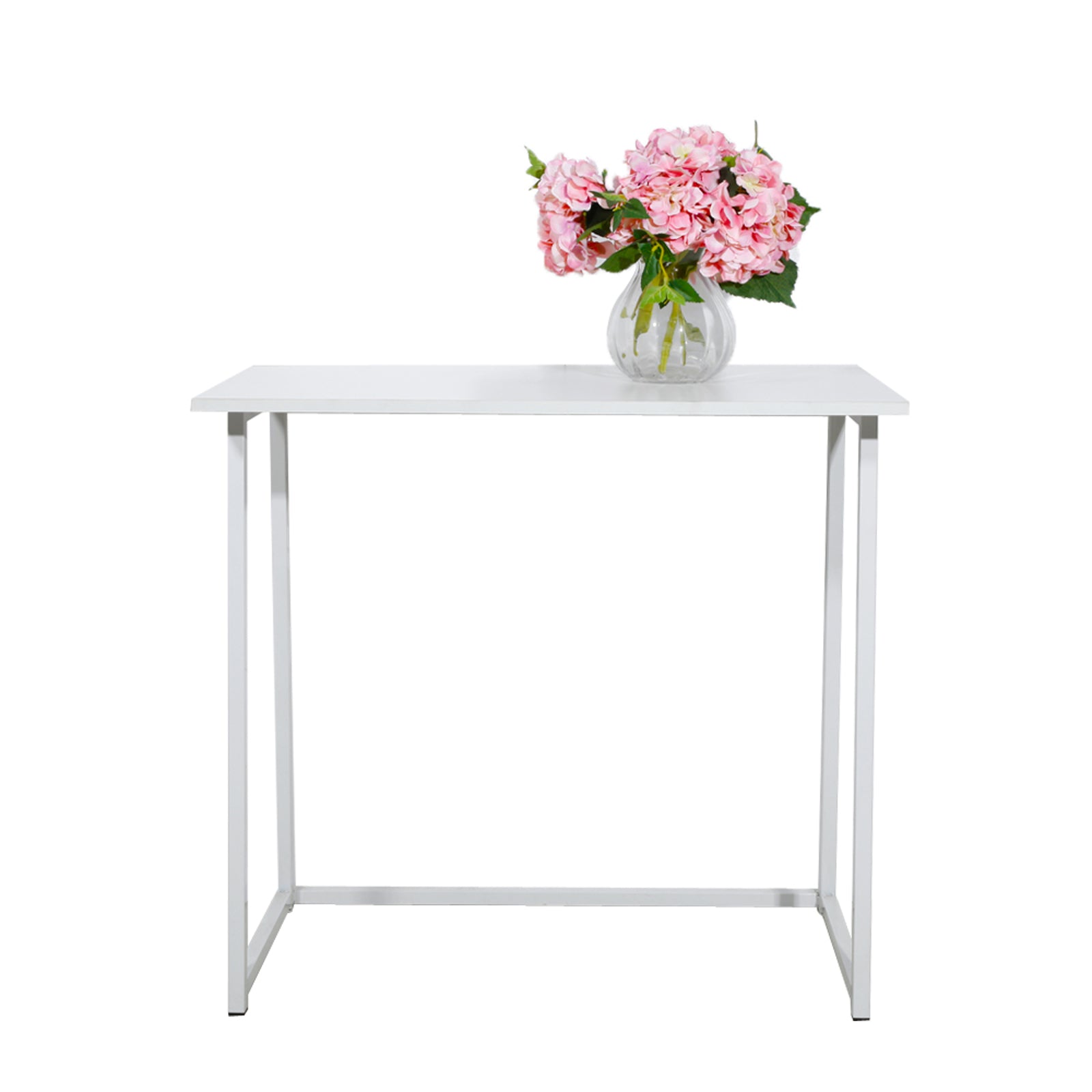 HAOYYE White Collapsible Computer Desk, Sturdy And Durable Design, Multifunctional Modern Home Office Desk, Space-Saving Storage Solution, Stylish And Practical Foldable Desk For Living Room, Bedroom, Or Study, Perfect For Work And Organization