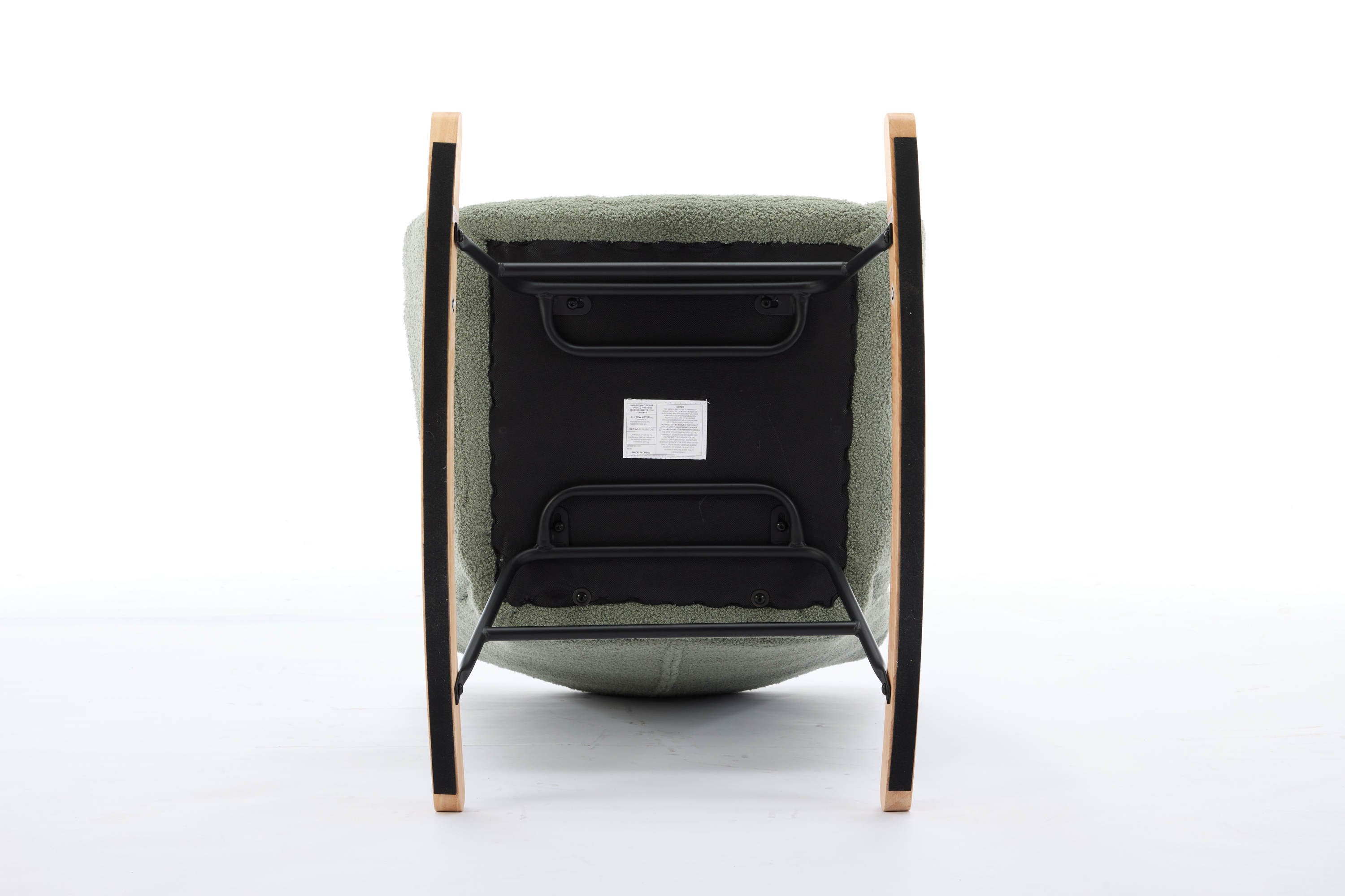 Haoyye Modern Upholstered Nursery Rocking Chair with High Backrest, Teddy Fabric Glider Accent Armchair with Solid Wood Legs and Metal Frame, Comfortable Rocker for Bedroom, Living Room or Lounge, Gentle Swing Chair in Green